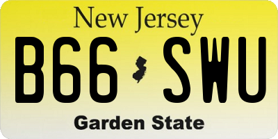 NJ license plate B66SWU
