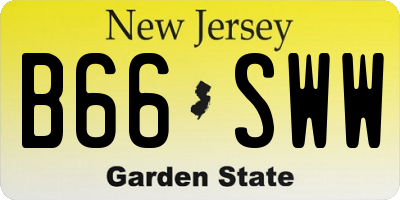 NJ license plate B66SWW
