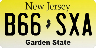 NJ license plate B66SXA