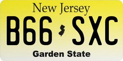 NJ license plate B66SXC