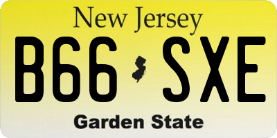 NJ license plate B66SXE