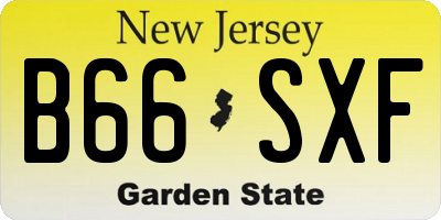 NJ license plate B66SXF