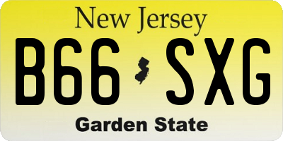 NJ license plate B66SXG