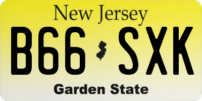 NJ license plate B66SXK