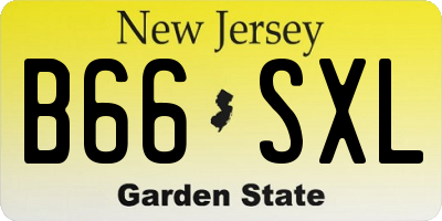 NJ license plate B66SXL
