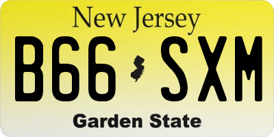 NJ license plate B66SXM