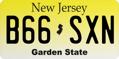 NJ license plate B66SXN