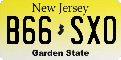 NJ license plate B66SXO