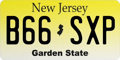 NJ license plate B66SXP