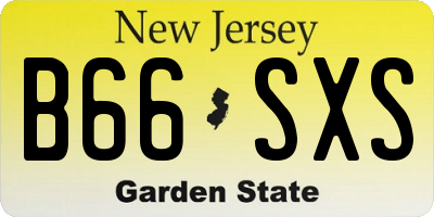 NJ license plate B66SXS