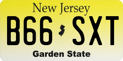 NJ license plate B66SXT