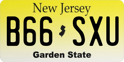 NJ license plate B66SXU