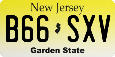 NJ license plate B66SXV
