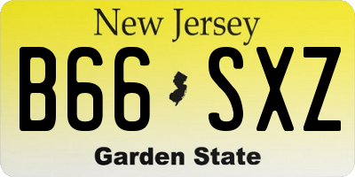 NJ license plate B66SXZ