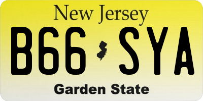 NJ license plate B66SYA