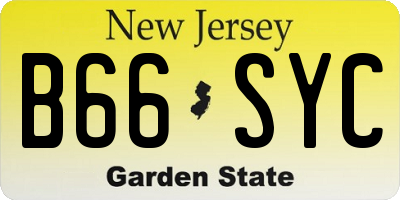 NJ license plate B66SYC