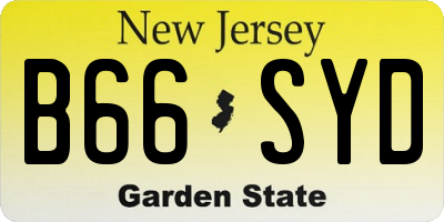 NJ license plate B66SYD