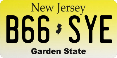 NJ license plate B66SYE