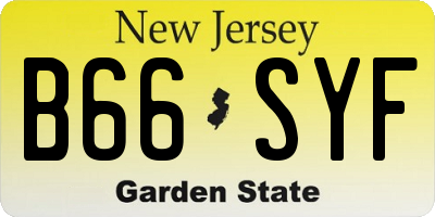 NJ license plate B66SYF