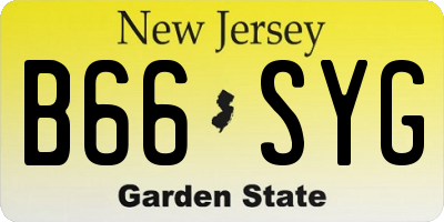 NJ license plate B66SYG