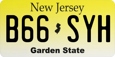 NJ license plate B66SYH