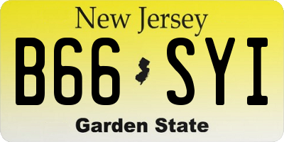 NJ license plate B66SYI