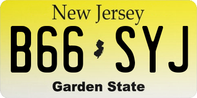 NJ license plate B66SYJ