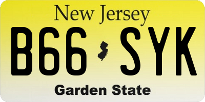 NJ license plate B66SYK