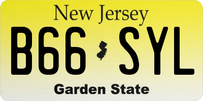 NJ license plate B66SYL