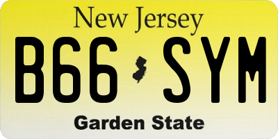 NJ license plate B66SYM