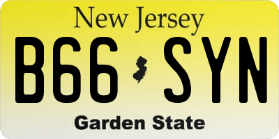 NJ license plate B66SYN