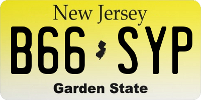 NJ license plate B66SYP