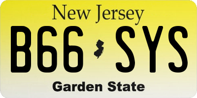 NJ license plate B66SYS