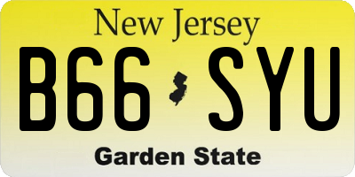 NJ license plate B66SYU