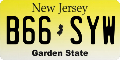 NJ license plate B66SYW