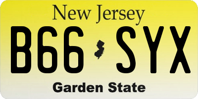NJ license plate B66SYX