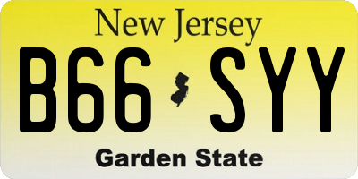 NJ license plate B66SYY