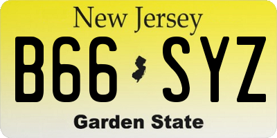 NJ license plate B66SYZ