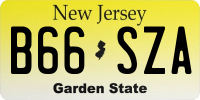 NJ license plate B66SZA
