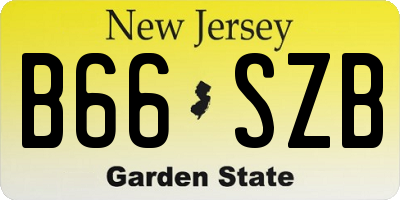 NJ license plate B66SZB
