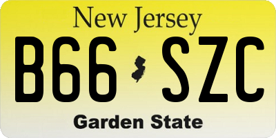 NJ license plate B66SZC