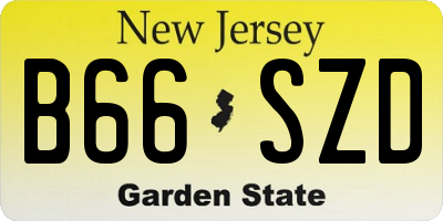 NJ license plate B66SZD