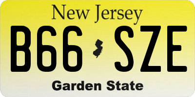 NJ license plate B66SZE