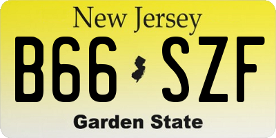 NJ license plate B66SZF