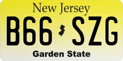 NJ license plate B66SZG