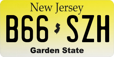 NJ license plate B66SZH