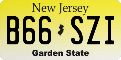 NJ license plate B66SZI