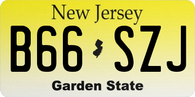 NJ license plate B66SZJ