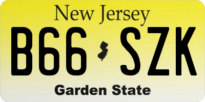 NJ license plate B66SZK