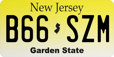NJ license plate B66SZM